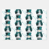 Feuilles de papier d'enveloppement de Noël Aqua (Devant 2)