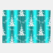 Feuilles de papier d'enveloppement de Noël Aqua (Devant)