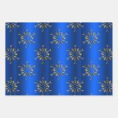 Feuilles de papier d'enveloppement de Noël bleu (Devant 3)
