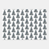 Feuilles de papier d'enveloppement de Noël bleu et (Devant 2)