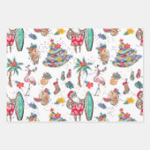 Feuilles de papier d'enveloppement de Noël des Fêt (Devant 2)