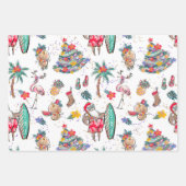 Feuilles de papier d'enveloppement de Noël des Fêt (Devant 2)