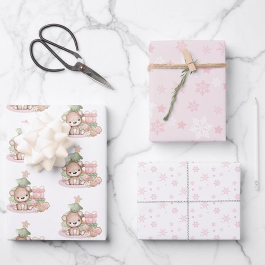 Feuilles de papier d'enveloppement de Noël mignonn (Recto)