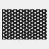 Feuilles de papier d'enveloppement de Noël noir et (Devant 3)