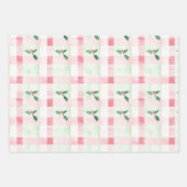 Feuilles de papier d'enveloppement de Noël rose et (Devant 2)