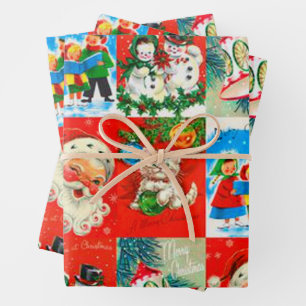 Feuilles de papier d'enveloppement de Noël très vi