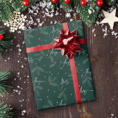 Feuilles de papier d'enveloppement de Noël vert