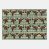 Feuilles de papier d'enveloppement de panda rouge (Devant 3)