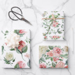 Feuilles de papier d'enveloppement de pivoine flor<br><div class="desc">Créez un papier d'emballage personnalisé et un emballage cadeau personnalisé pour toutes les occasions. Lorsque vous donnez un cadeau emballé dans du papier d'emballage personnalisé, il est sûr de mettre un sourire sur le visage de chacun! Ajoutez votre libellé personnalisé à cette conception à l'aide des cases "Modifier ce modèle...</div>