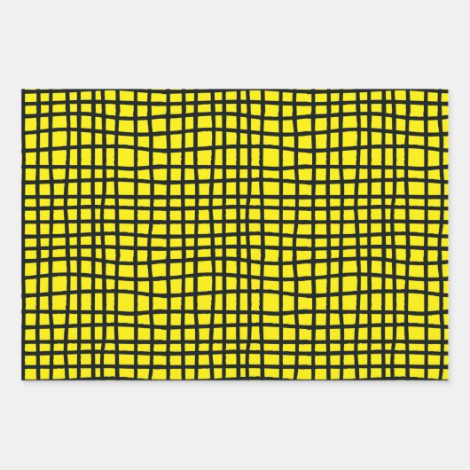 Feuilles de papier d'enveloppement de quadrillage (Devant)