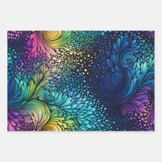 Feuilles de papier d'enveloppement d'encre Abstrai (Devant)