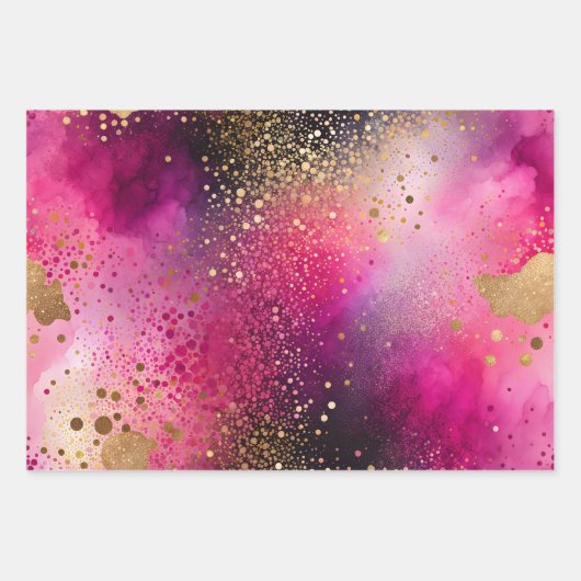 Feuilles de papier d'enveloppement d'encre Abstrai (Devant 3)