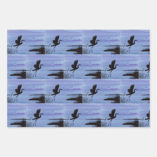 Feuilles de papier d'enveloppement d'oiseaux aquat (Devant)