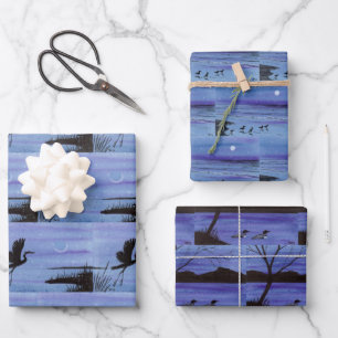 Feuilles de papier d'enveloppement d'oiseaux aquat