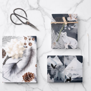 Feuilles de papier d'enveloppement du paysage d'hi