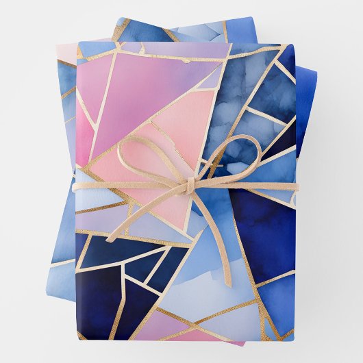 Feuilles de papier d'enveloppement en mosaïque de