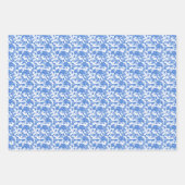 Feuilles de papier d'enveloppement floral bleu (Devant 2)