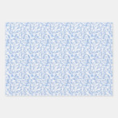 Feuilles de papier d'enveloppement floral bleu (Devant 2)
