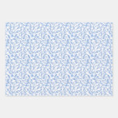 Feuilles de papier d'enveloppement floral bleu (Devant)