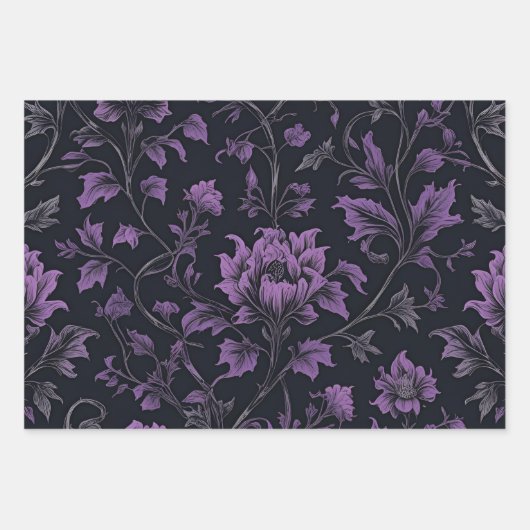 Feuilles de papier d'enveloppement Gothique Floral (Devant)