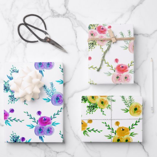 Feuilles de papier d'enveloppement Motif de bouque (Recto)