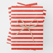 Feuilles de papier d'enveloppement rouge et blanc (En situation)