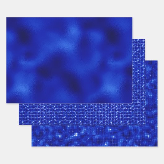 Feuilles de papier d'enveloppement Royal Blue Foil (Lot)