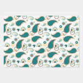 Feuilles de papier d'enveloppement turquoise Paisl (Devant 3)