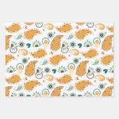 Feuilles de papier d'enveloppement turquoise Paisl (Devant 2)