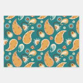 Feuilles de papier d'enveloppement turquoise Paisl (Devant)