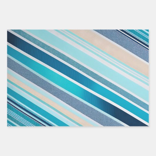 Feuilles de papier d'habillage d'art en tissu rayé (Devant 3)