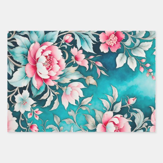 Feuilles de papier d'habillage d'art en tissu Vint (Devant 2)