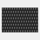 Feuilles de papier éffrayant Motif de crâne noir (Devant)