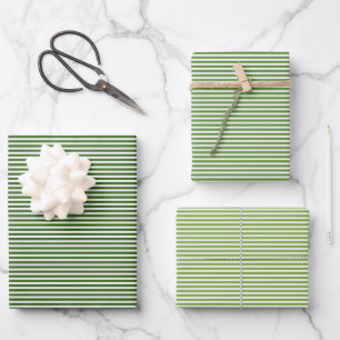 Feuilles de papier enveloppant à trois bandes vert
