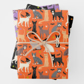 Feuilles de papier enveloppant de chats d'Hallowee (En situation)