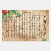 Feuilles de papier enveloppant de musique de Noël (Devant 2)