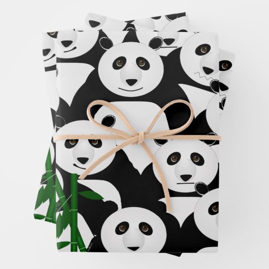 Feuilles de papier enveloppant de pandas (En situation)