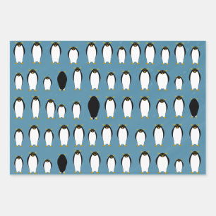 Feuilles de papier enveloppant de pingouins
