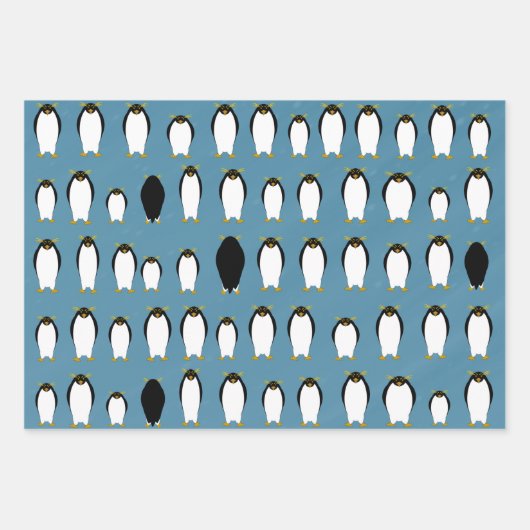 Feuilles de papier enveloppant de pingouins (Devant)