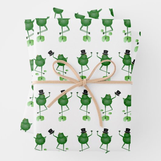 Feuilles de papier enveloppant des grenouilles dan (En situation)