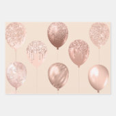 Feuilles de papier enveloppant Jeu de 3 Roses d'or (Devant 3)