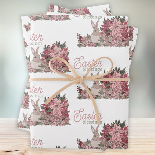 Feuilles de papier enveloppant lapin de Pâques