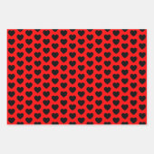 Feuilles de papier enveloppant les coeurs rouge et (Devant 2)