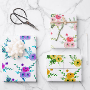 Feuilles de papier enveloppant Motif de bouquet dé