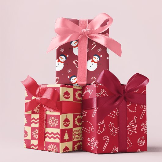 Feuilles de papier enveloppant Motif de Noël