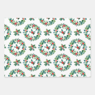 Feuilles de papier enveloppant motif de Noël