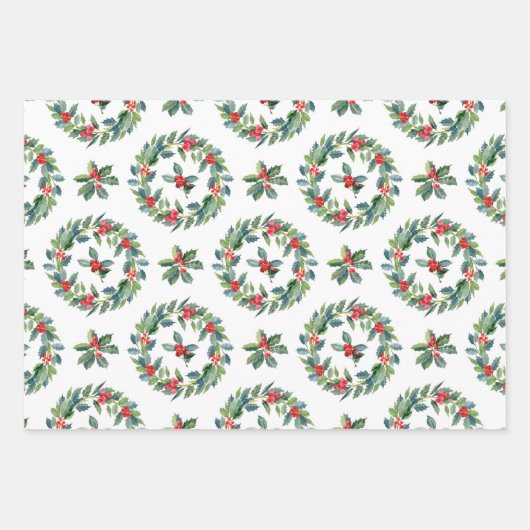 Feuilles de papier enveloppant motif de Noël (Devant)