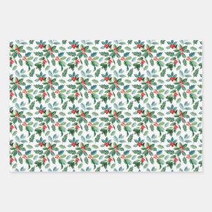 Feuilles de papier enveloppant motif de Noël
