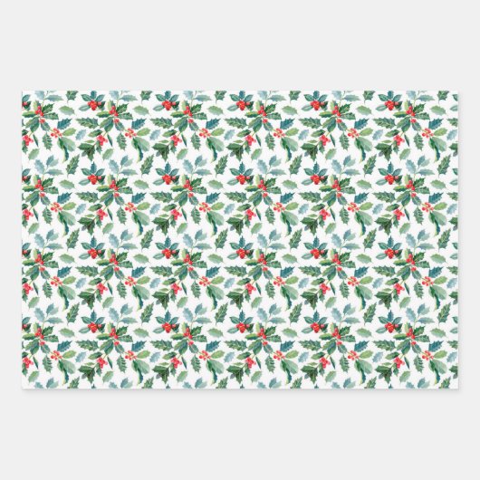 Feuilles de papier enveloppant motif de Noël (Devant)