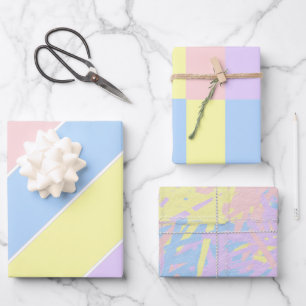 Feuilles de papier enveloppant Pastel Spring Strip